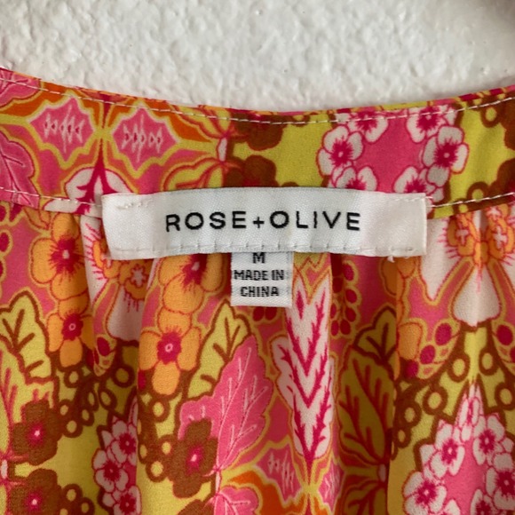 Rose & Olive Paisley Print Sleeveless Tassel‎ Tie Neck Blouse Top Womens M - Picture 5 of 8